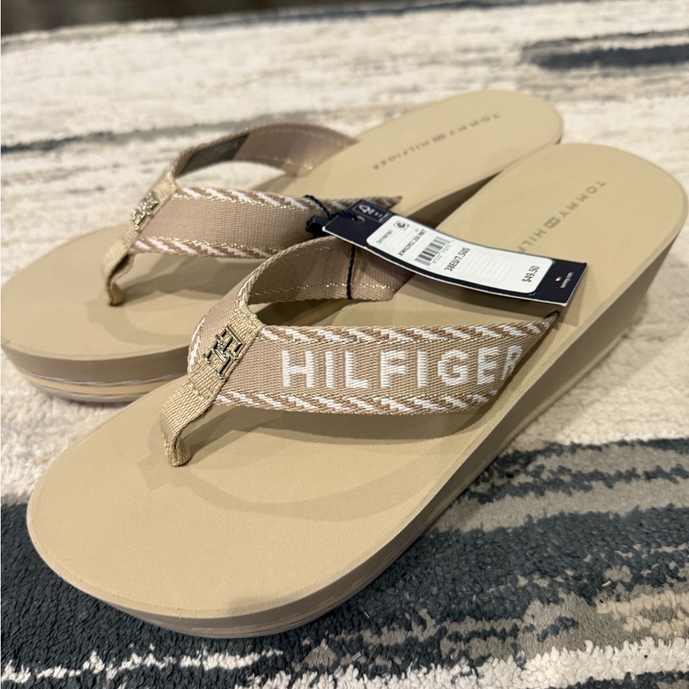 Tommy Hilfiger flip flops.